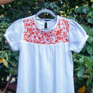 Blusa manta bordada - naranja - San José del Progreso