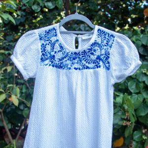 Blusa manta bordada - azul - San José del Progreso